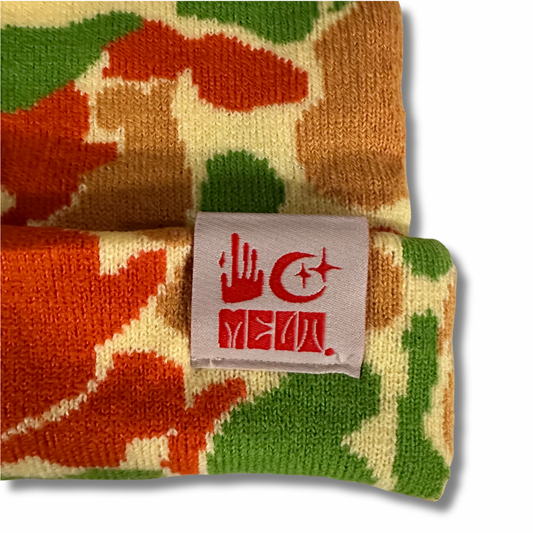 Camo Knit Beanie - Angola Orange