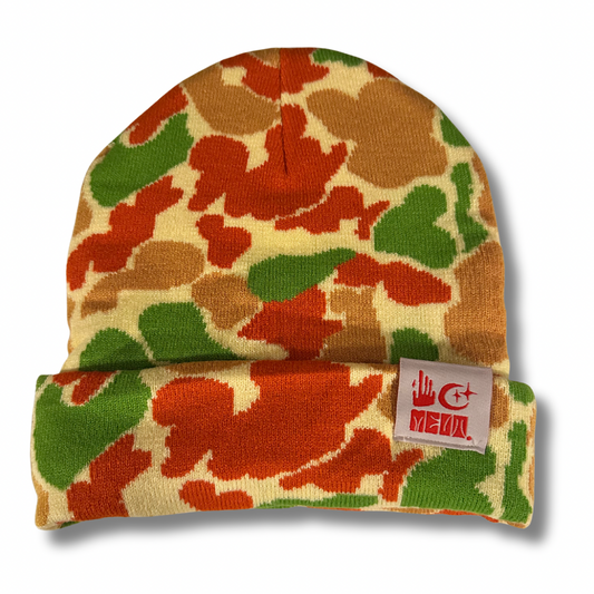 Camo Knit Beanie - Angola Orange