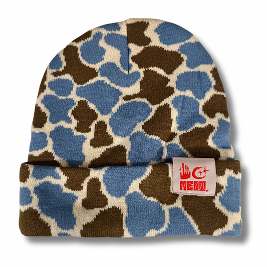 Camo Knit Beanie - Deep Lake Blue